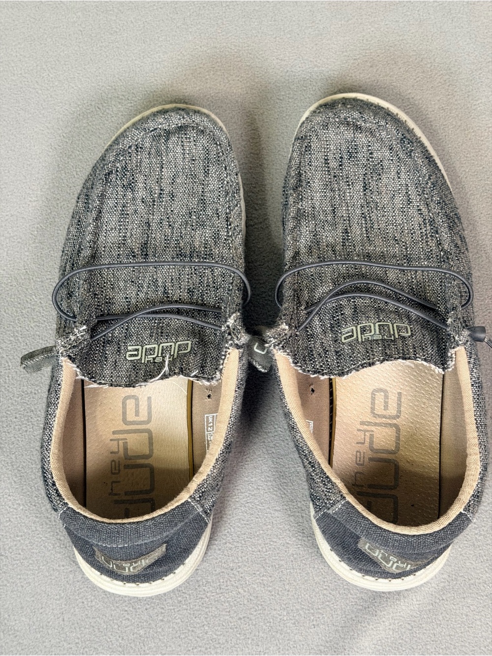 Hey Dude Men’s Grey Canvas Slip-On Loafers- Size 13 - Picture 5 of 6